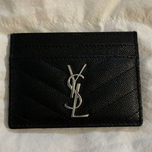 Saint Laurent Black Matelasse Card Case